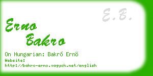 erno bakro business card