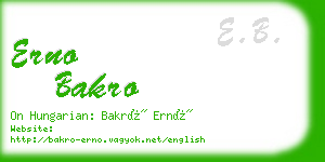 erno bakro business card